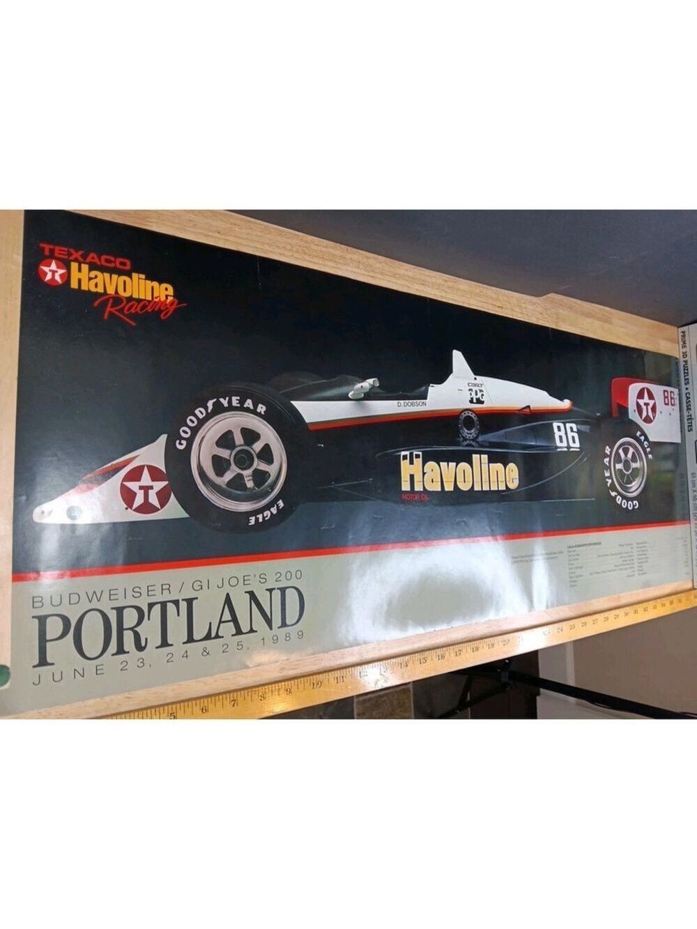 1989 Portland Havoline Texaco G.I. Joe Grand Prix Race Dobson Poster 14-½ x 39”